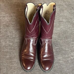 Acne Dark Burgundy Western Boots